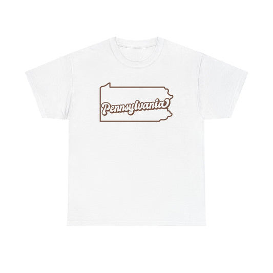 Pennsylvania Outline State Logo BRAND NEW Apparel T Shirt Unisex Unisex Cotton
