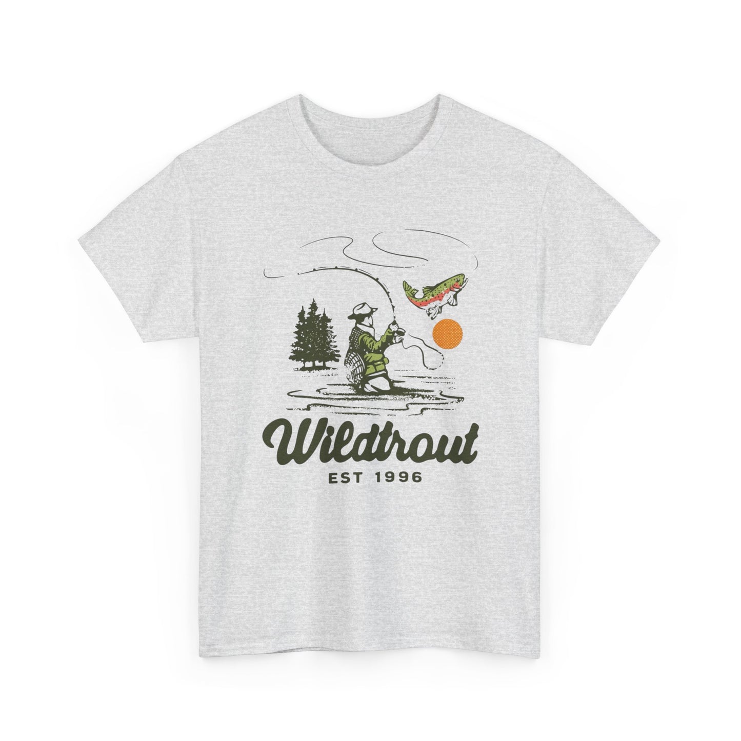 Wild Trout Fishing Graphic T Shirt Unisex Heavy Cotton Tee