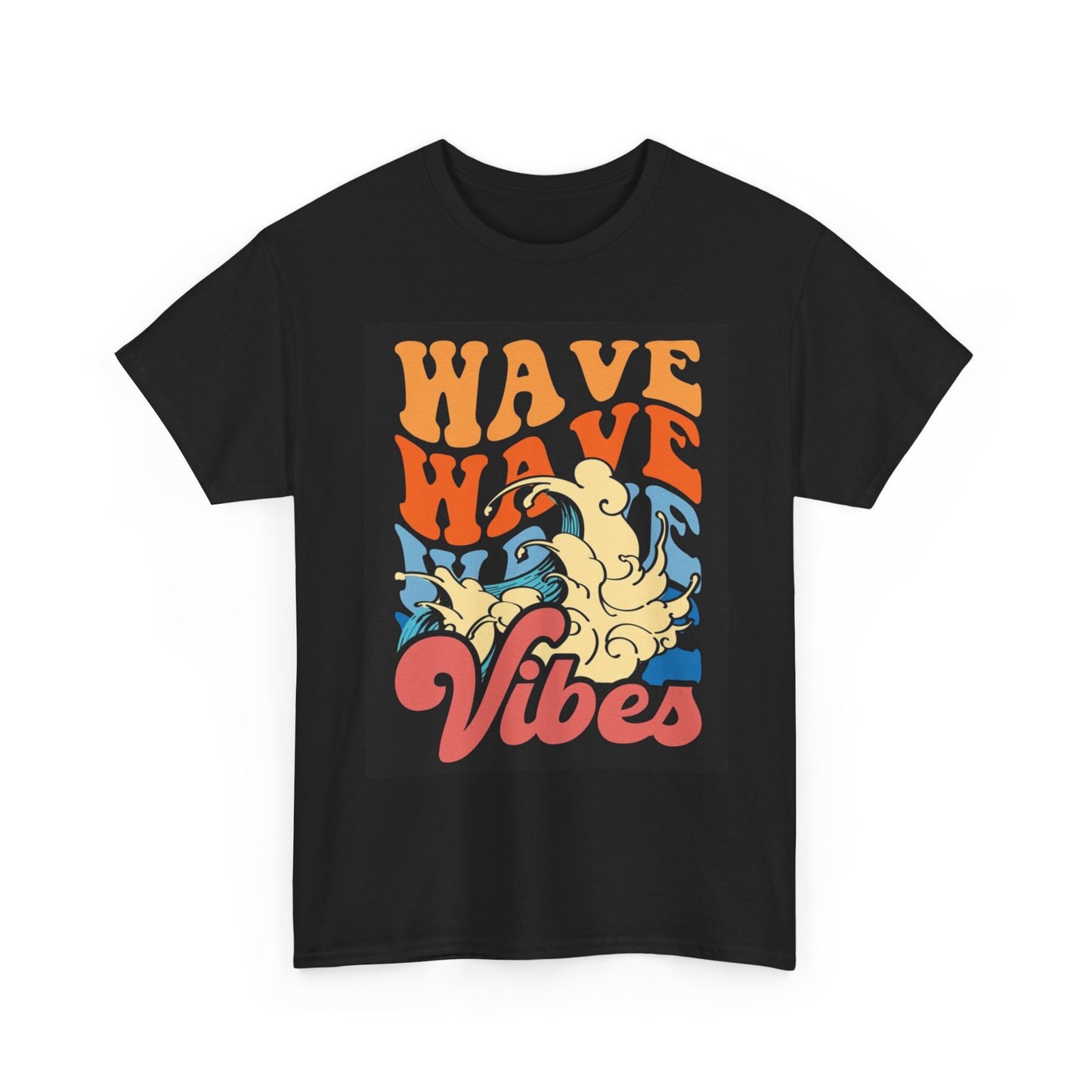 Wave Beach Vibes T Shirt Graphic Unisex Heavy Cotton Tee