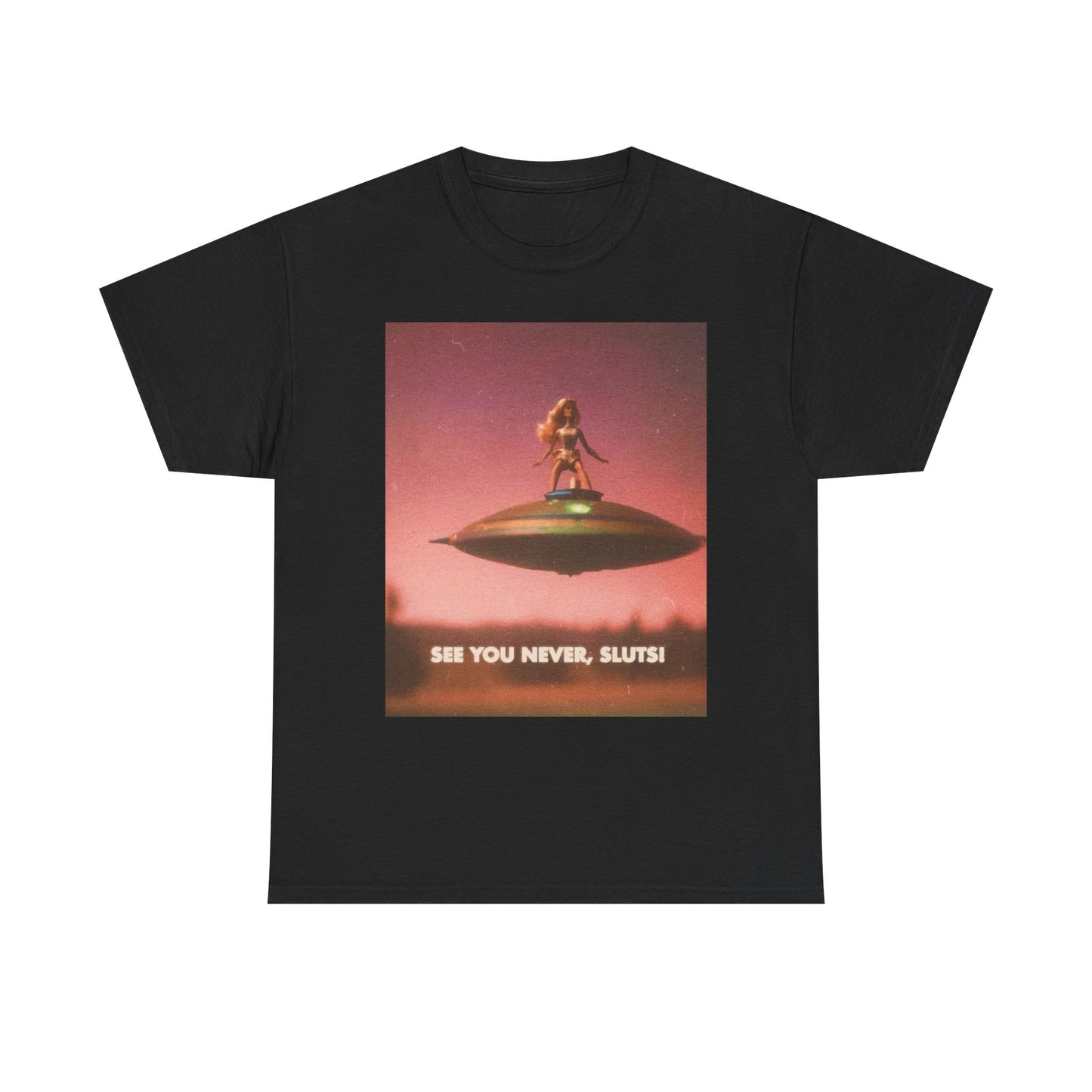 See You Never Sluts Funny Doll Graphic T Shirt NEW Adult Tee