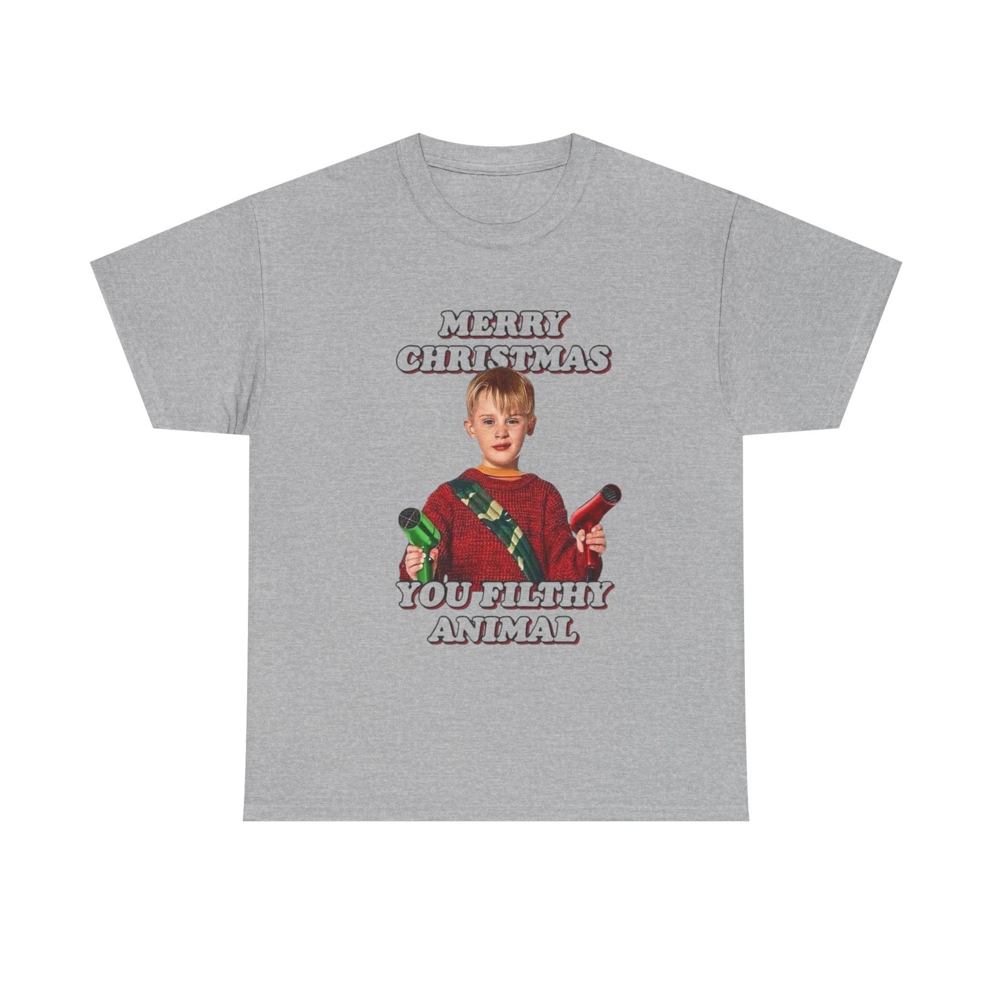 Merry Christmas You Filthy Animals Graphic T Shirt Home Alone Funny Tee