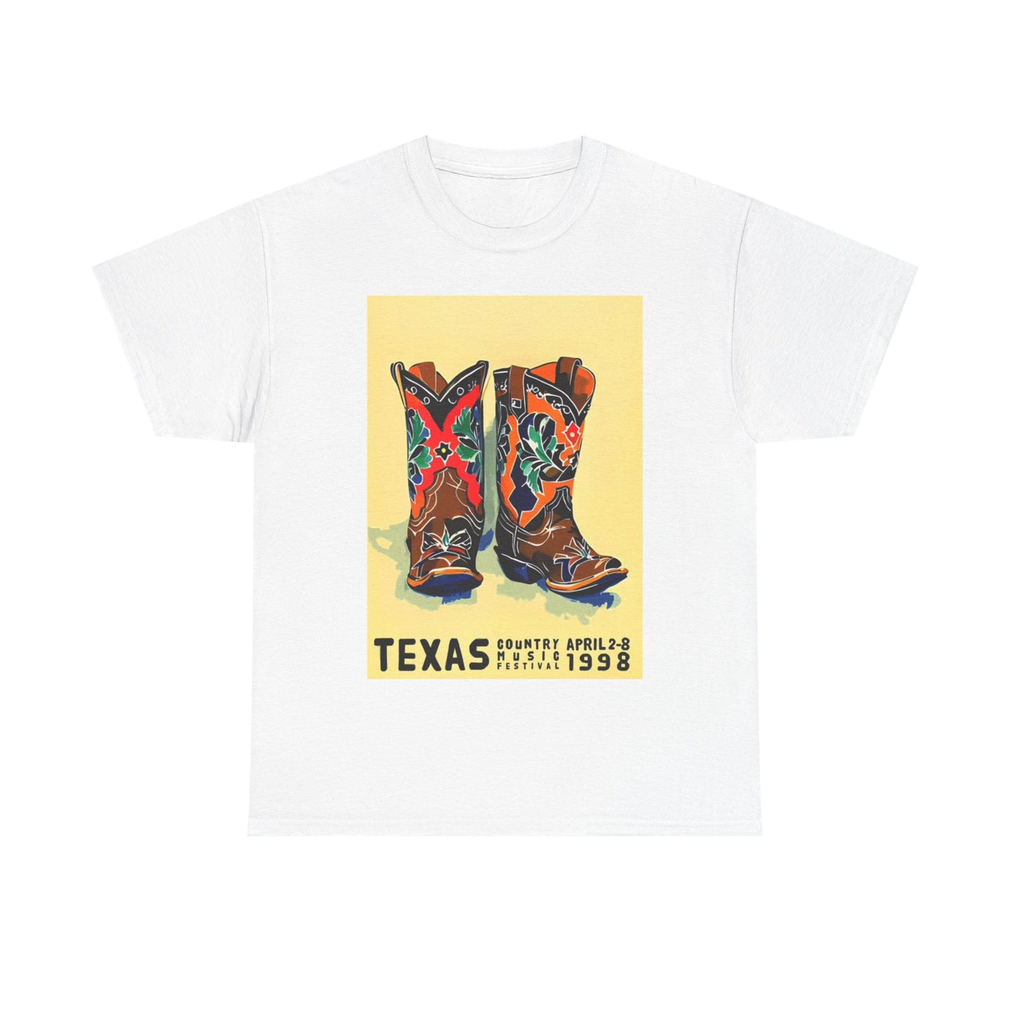 Texas Country Fest Tshirt Merch Cowboy Boots Art Unisex Heavy Cotton Tee