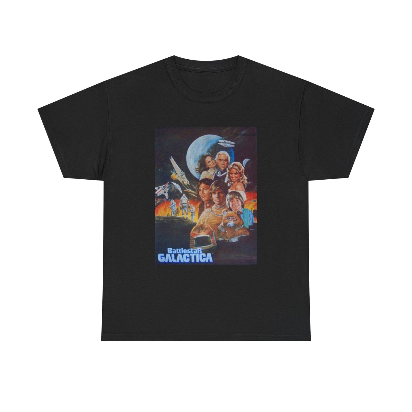 Battlestar Galactica Tshirt Retro Poster Spaceship Series Unisex Heavy Cotton