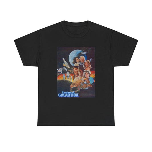 Battlestar Galactica Tshirt Retro Poster Spaceship Series Unisex Heavy Cotton