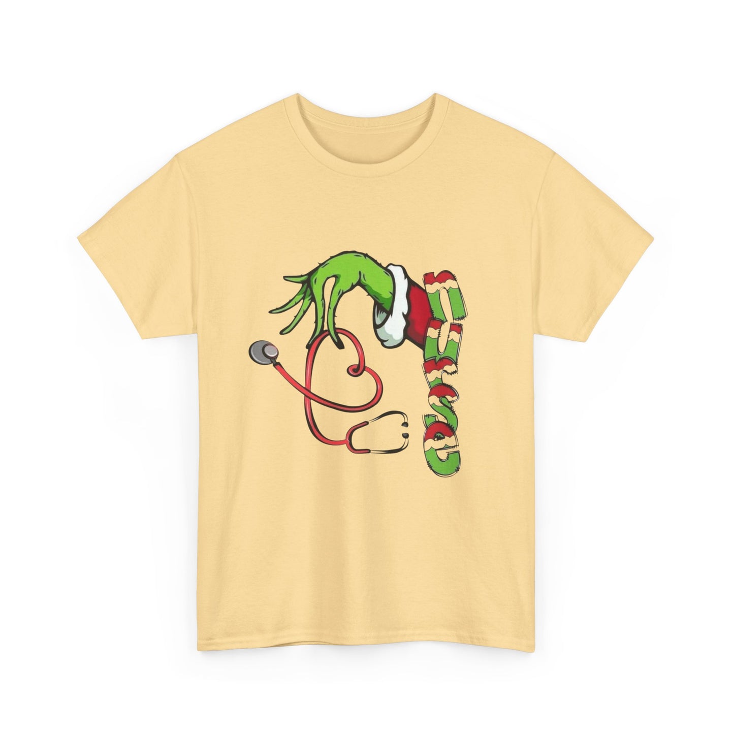Nurse Christmas Grinch Holidays Graphic T Shirt NEW Unisex Heavy Cotton Tee