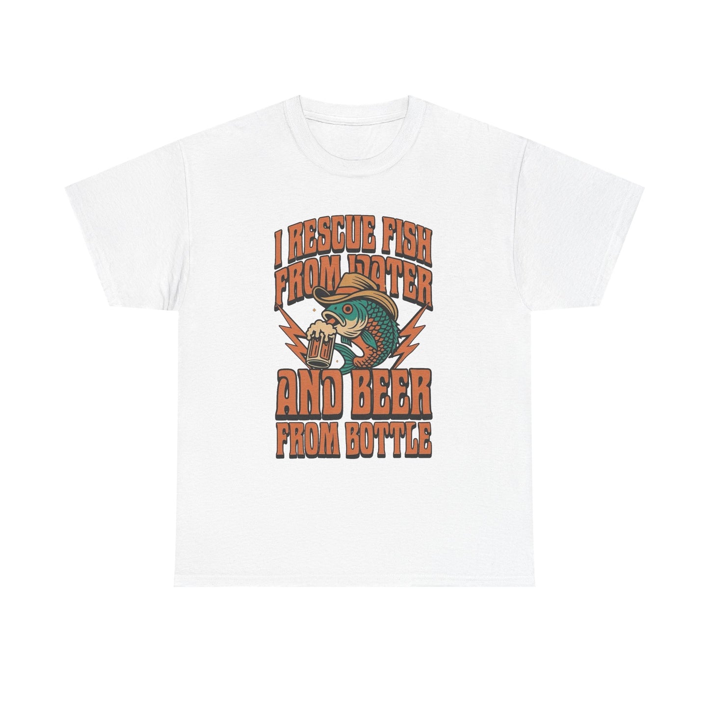 I Rescue Fish And Beer Funny Graphic T Shirt NEW ADULT