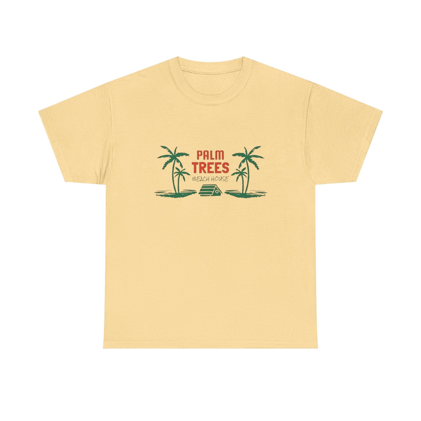 Palm Trees Beach House Graphic T Shirt NEW Unisex Heavy Cotton Tee