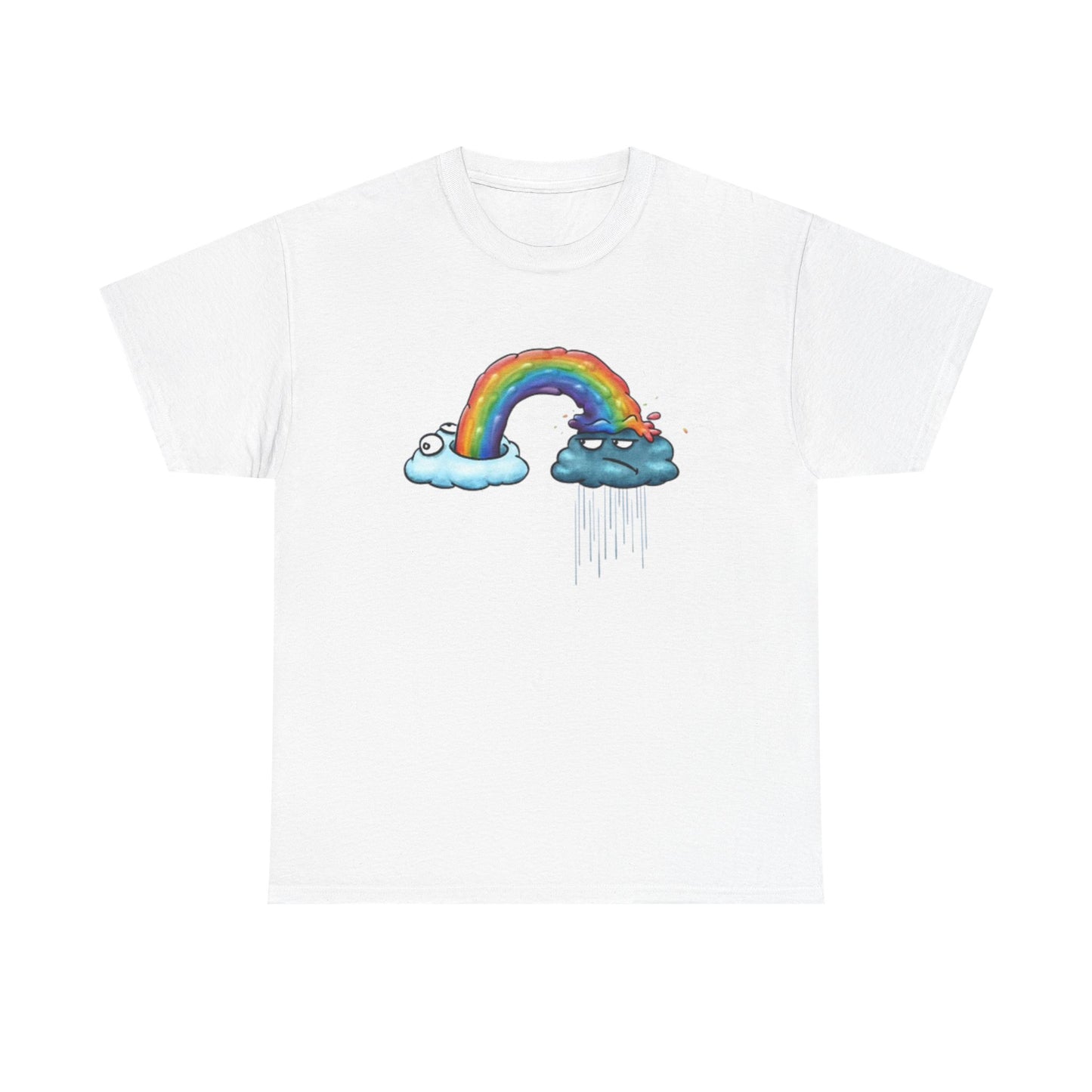 Rainbow T Shirt Funny Graphic Cartoon Character Unisex Heavy Cotton Tee
