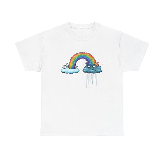 Rainbow T Shirt Funny Graphic Cartoon Character Unisex Heavy Cotton Tee