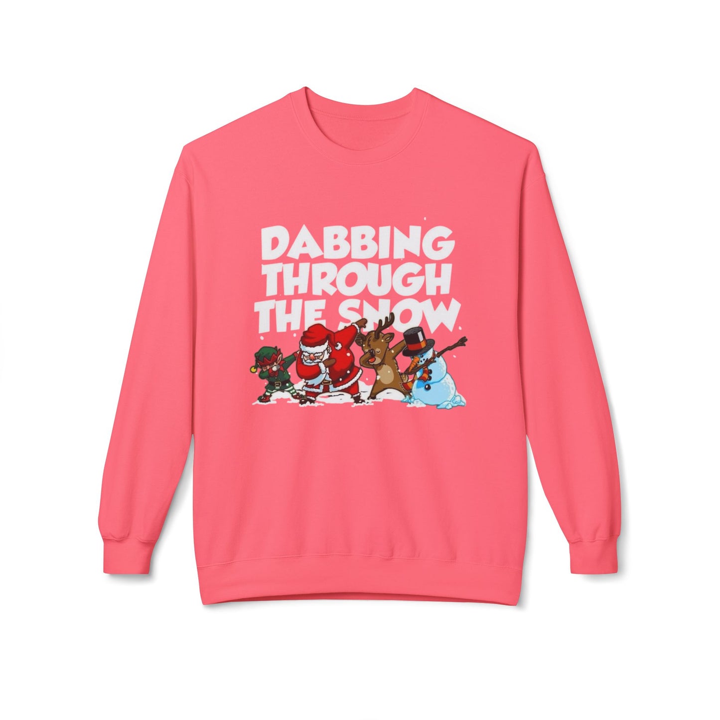 Dabbing Through The Snow Funny Sweater NEW Unisex Fleece Crewneck Sweatshirt