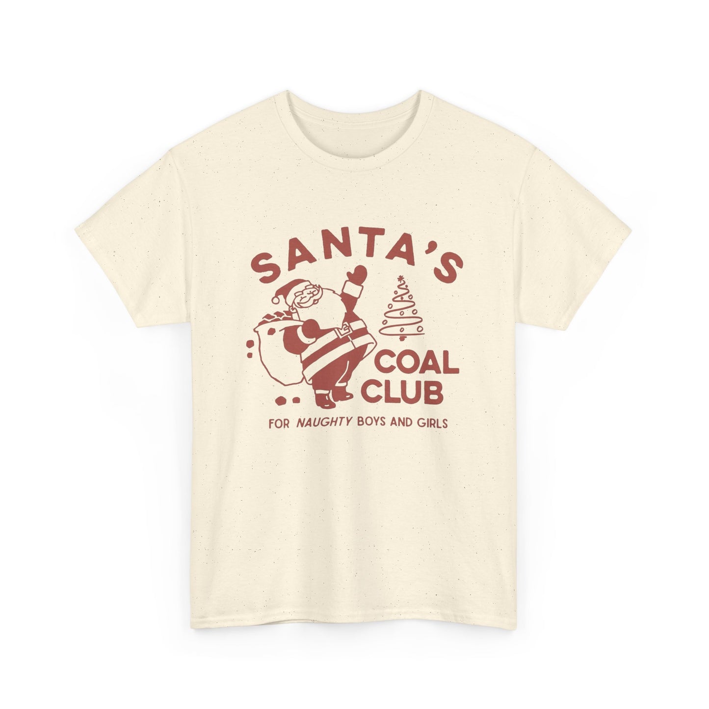 Santa's Coal Club Funny Christmas Graphic T Shirt Unisex NEW Heavy Cotton Tee