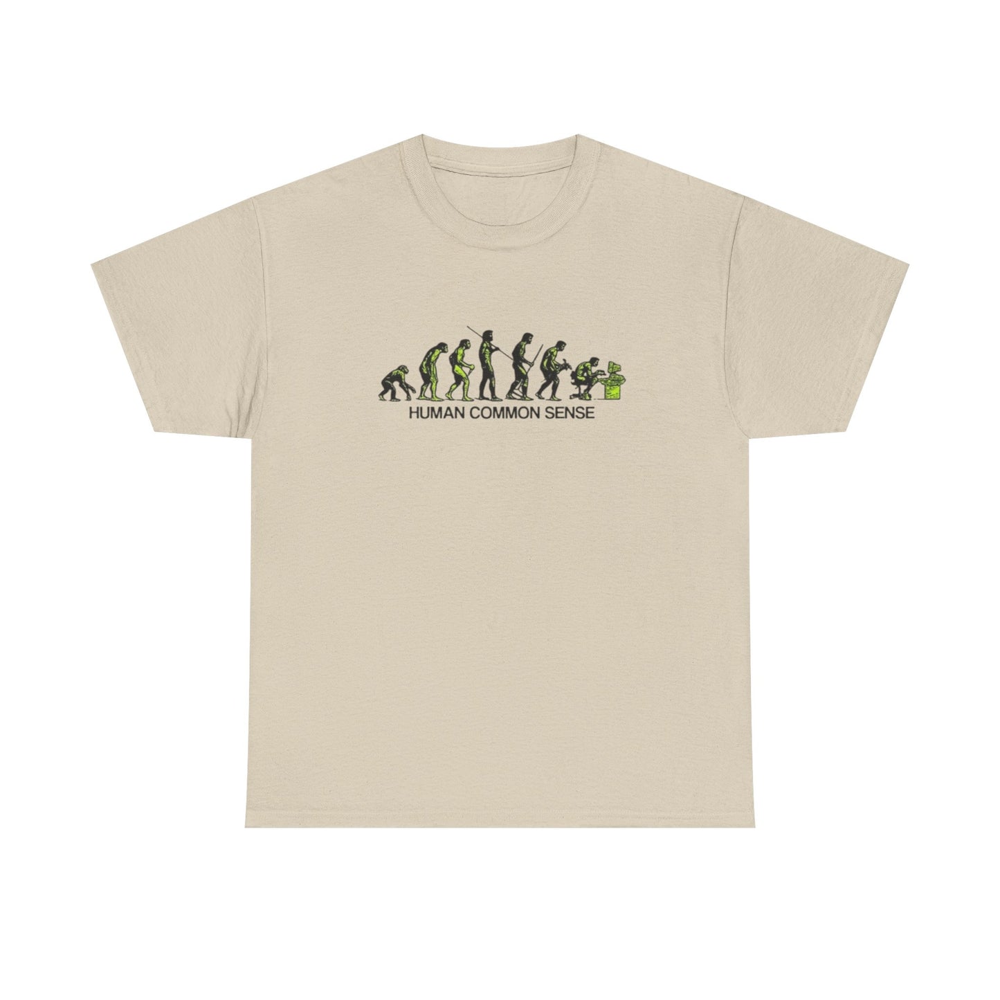 Human Common Sense Evolution Graphic T Shirt Unisex Heavy Cotton Tee Gift New