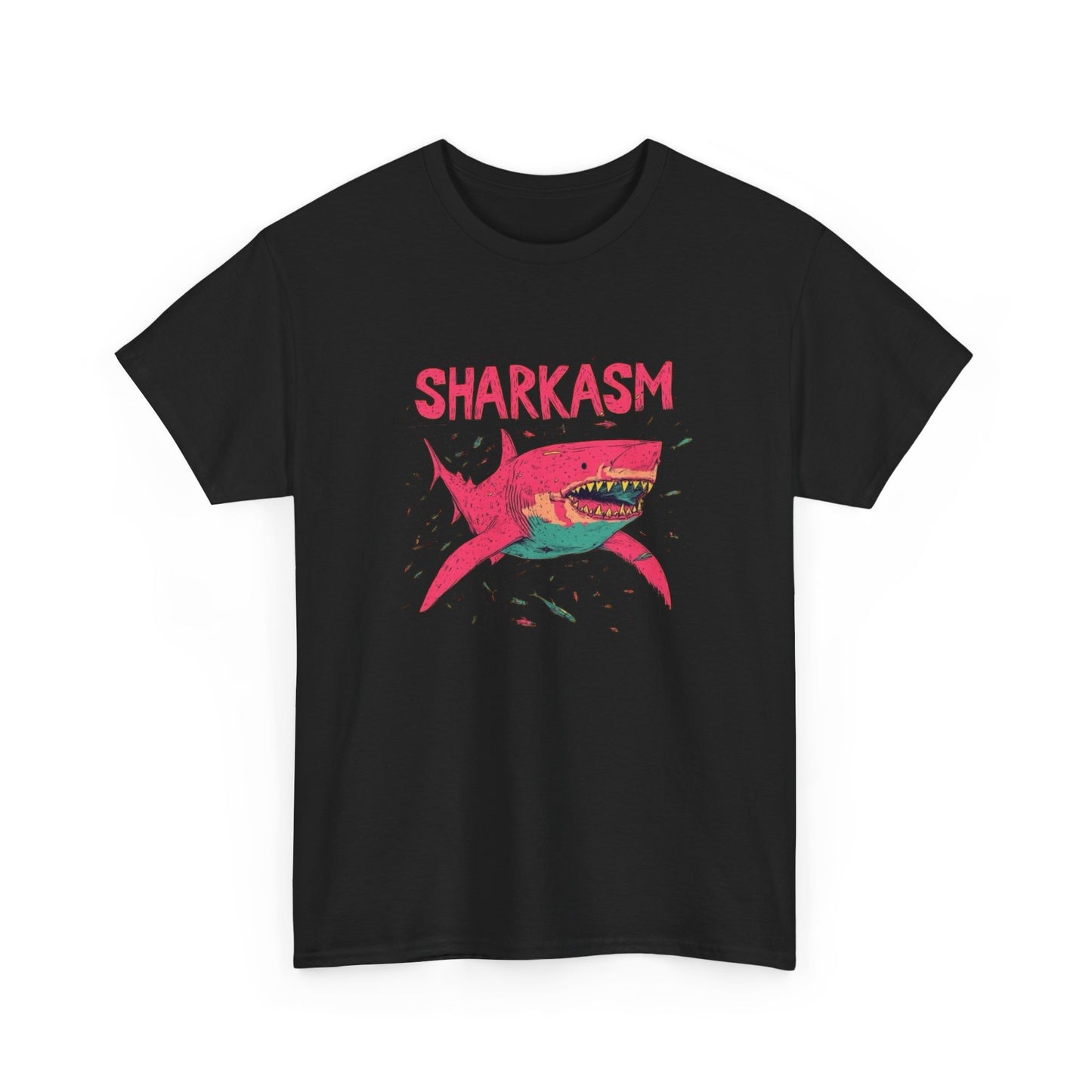 Sharkasm Funny Shark Week Graphic T Shirt NEW ADULT Unisex Heavy Cotton Tee