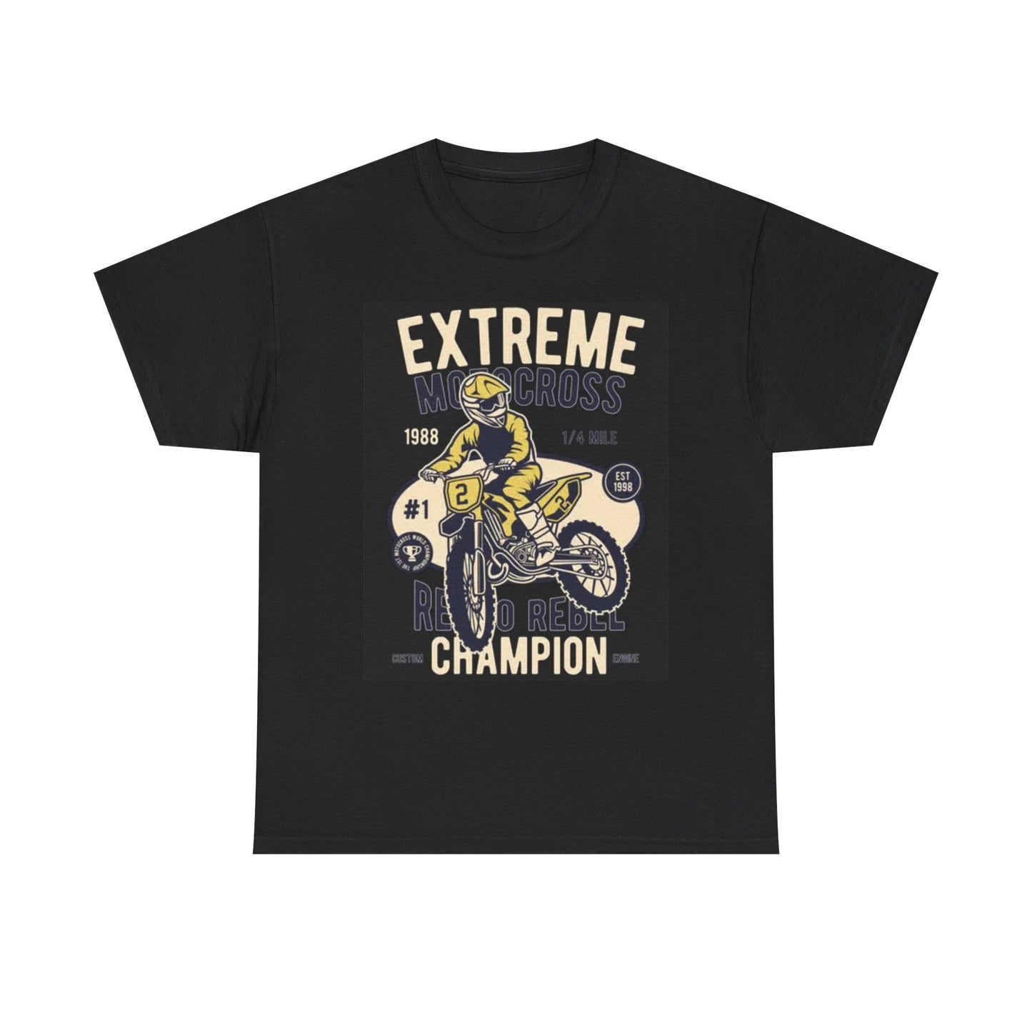 Extreme Motocross Graphic T Shirt Retro Dirtbikes Unisex Heavy Cotton Tee