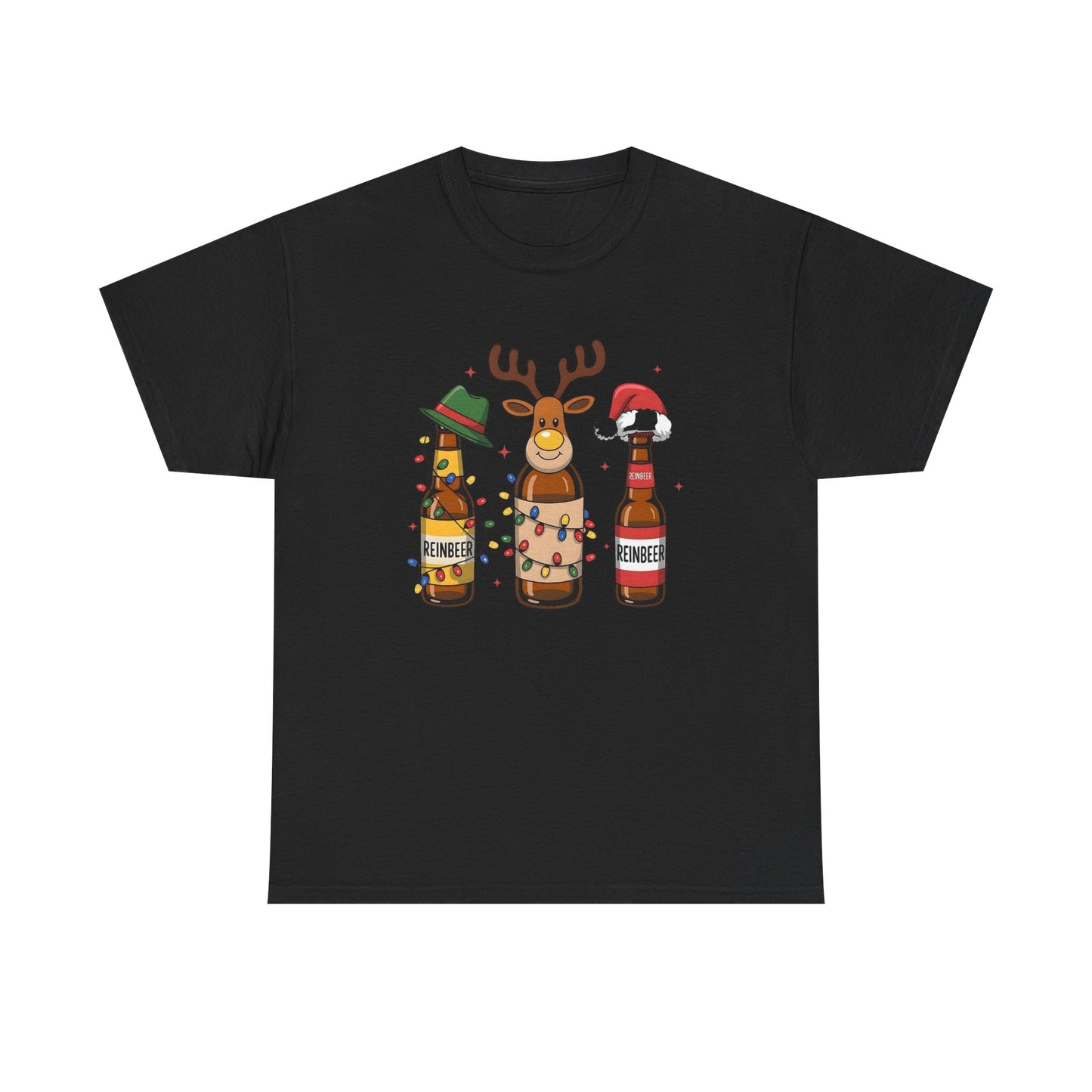 Christmas Beers Reindeer Graphic T Shirt NEW ADULT
