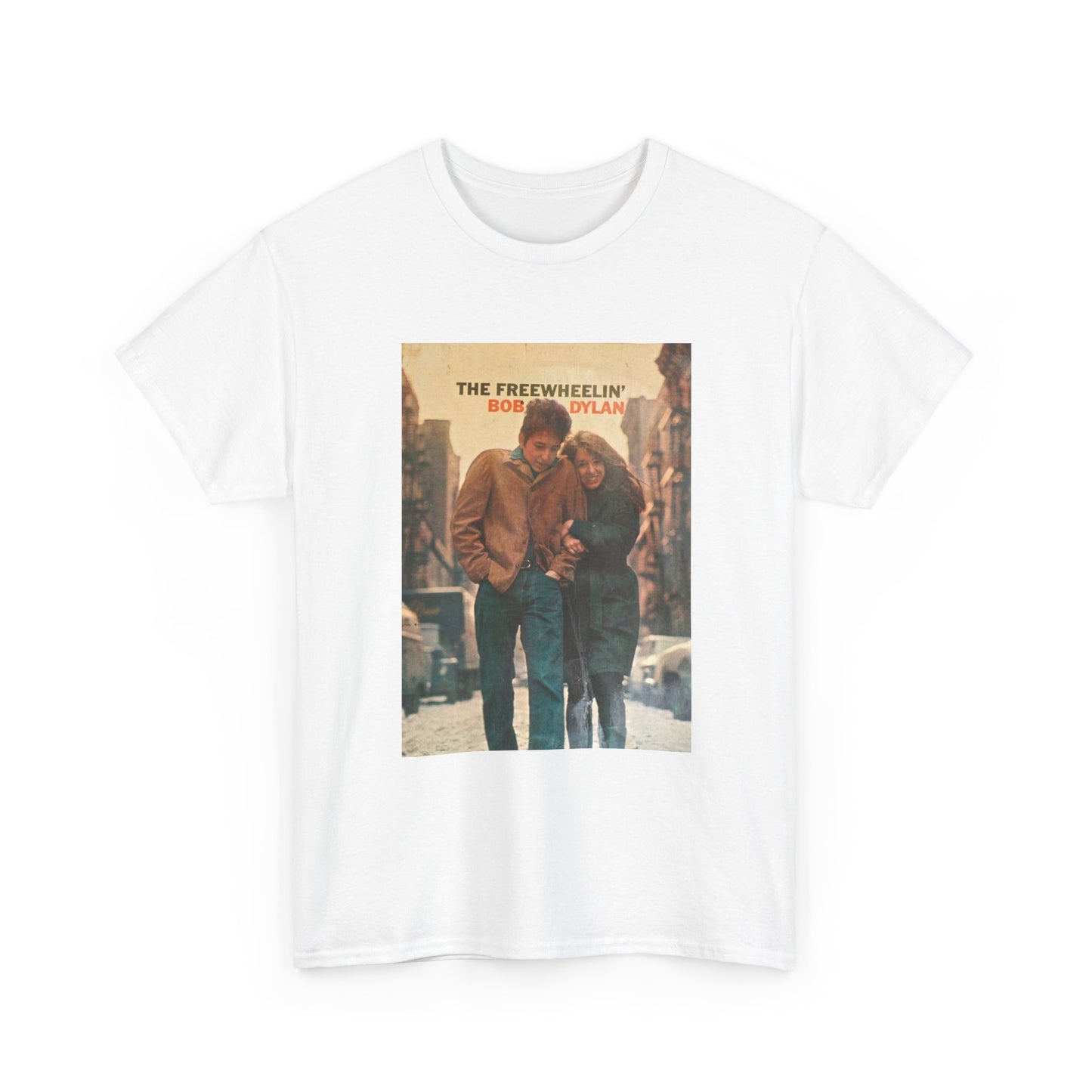 Bob Dylan Tshirt Vintage Freewheelin Album Cover Art Retro Unisex Heavy Cotton
