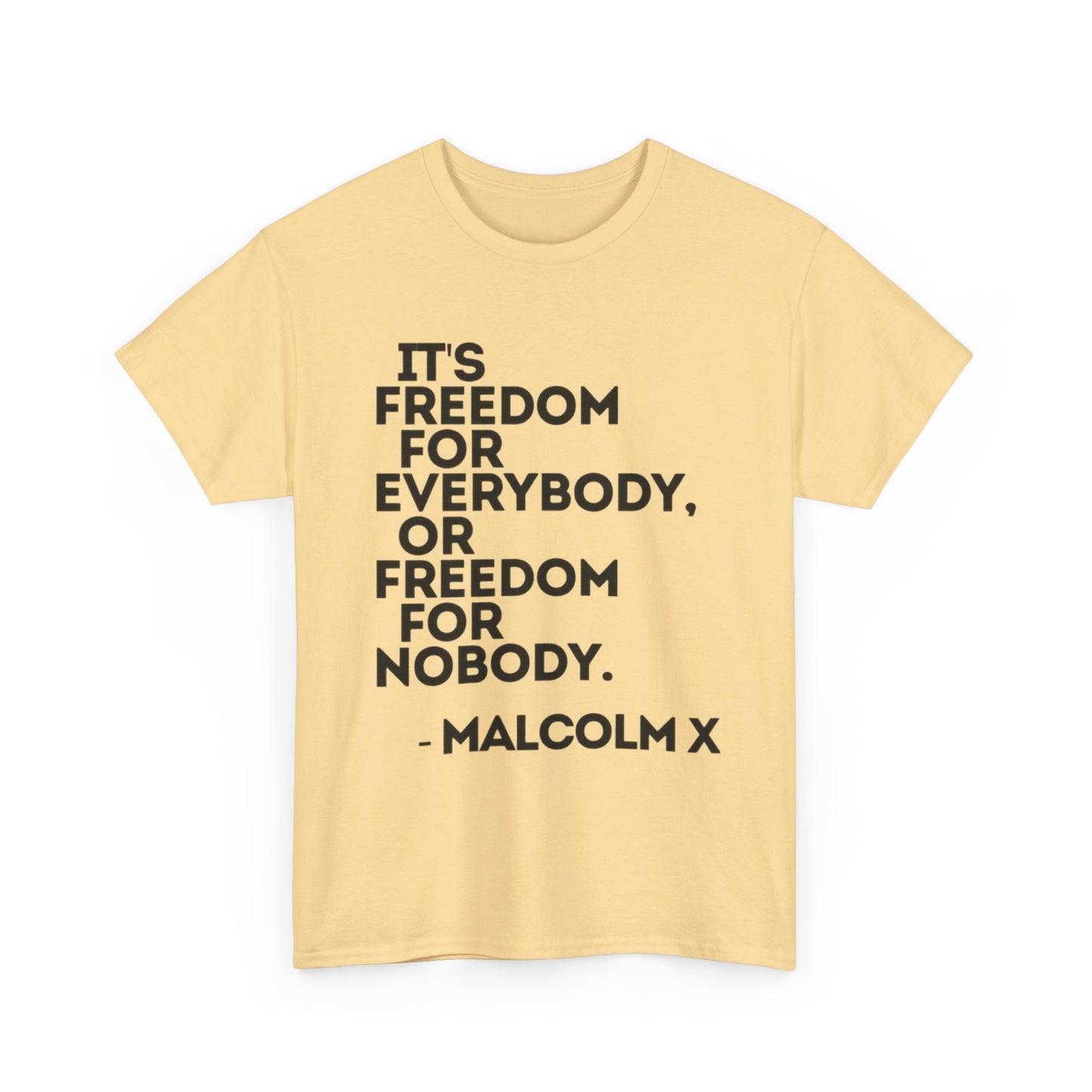 Malcolm X Quotes Retro Graphic T Shirt Heavy Cotton Tee NEW Gift