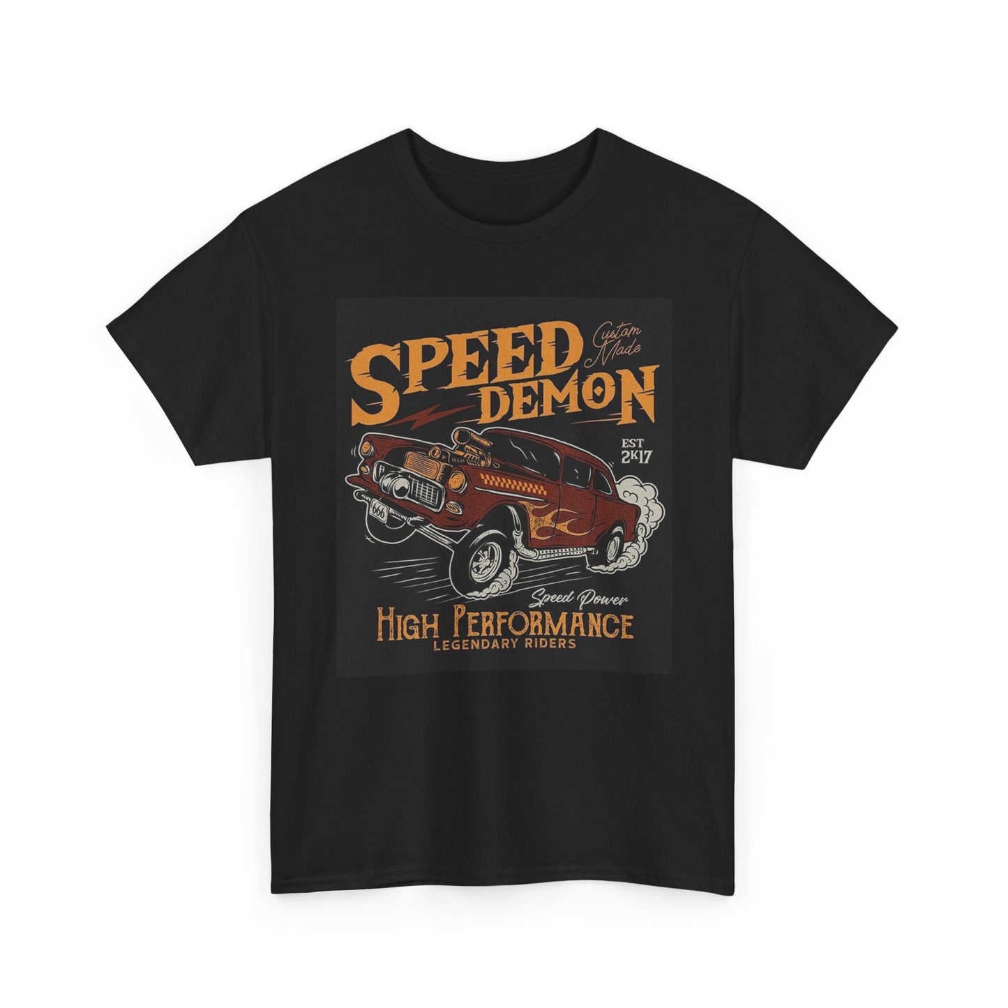 Speed Demon Graphic T Shirt Vintage Unisex Heavy Cotton Tee