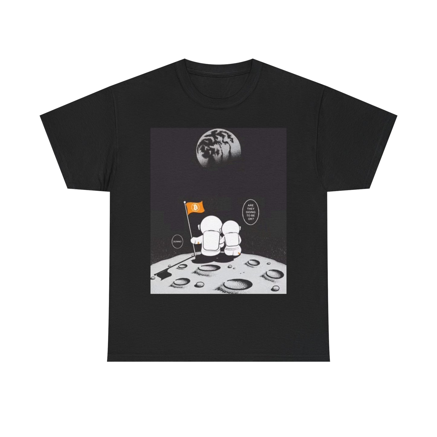 Moon Landing Astronaut Tshirt Funny Gift Space aliens Unisex Heavy Cotton Tee