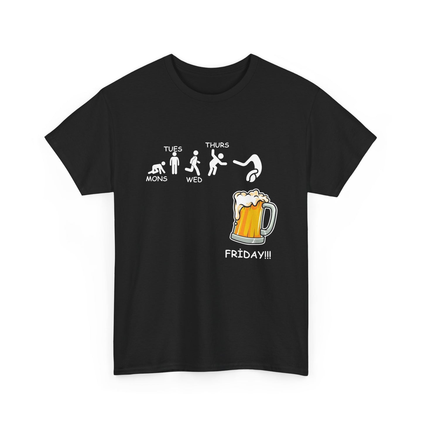 Beers Friday Funny Graphic T Shirt ADULT Unisex Heavy Cotton Tee