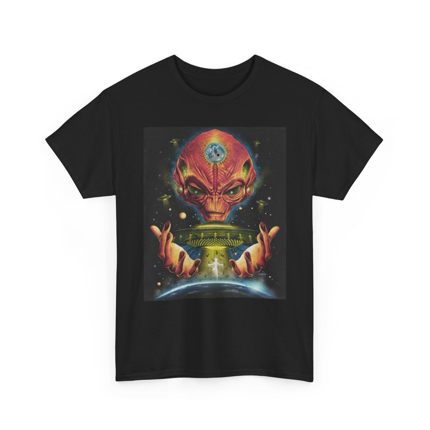 Alien Abduction Graphic T Shirt NEW Unisex Heavy Cotton Tee