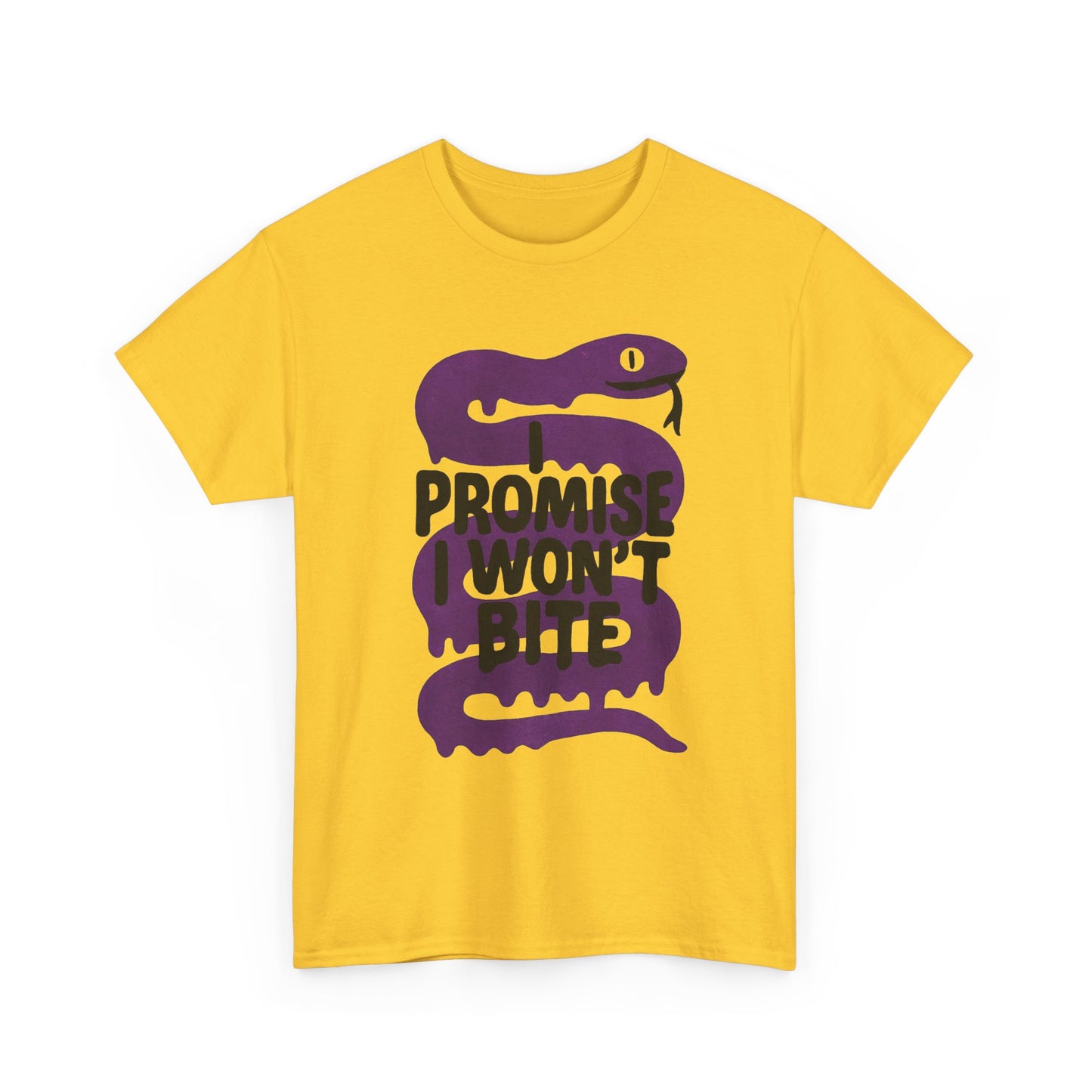 I Promise I Wont Bite Snake Graphic T Shirt Men's Heavy Cotton Tee