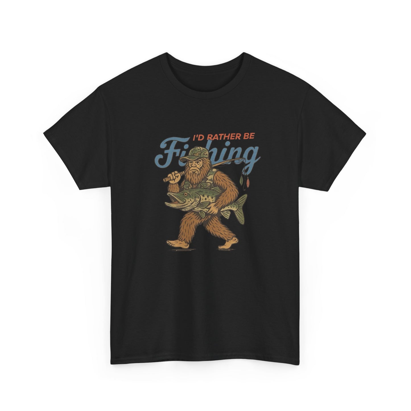 Id Rather Be Fishing Graphic T Shirt Unisex Heavy Cotton Tee