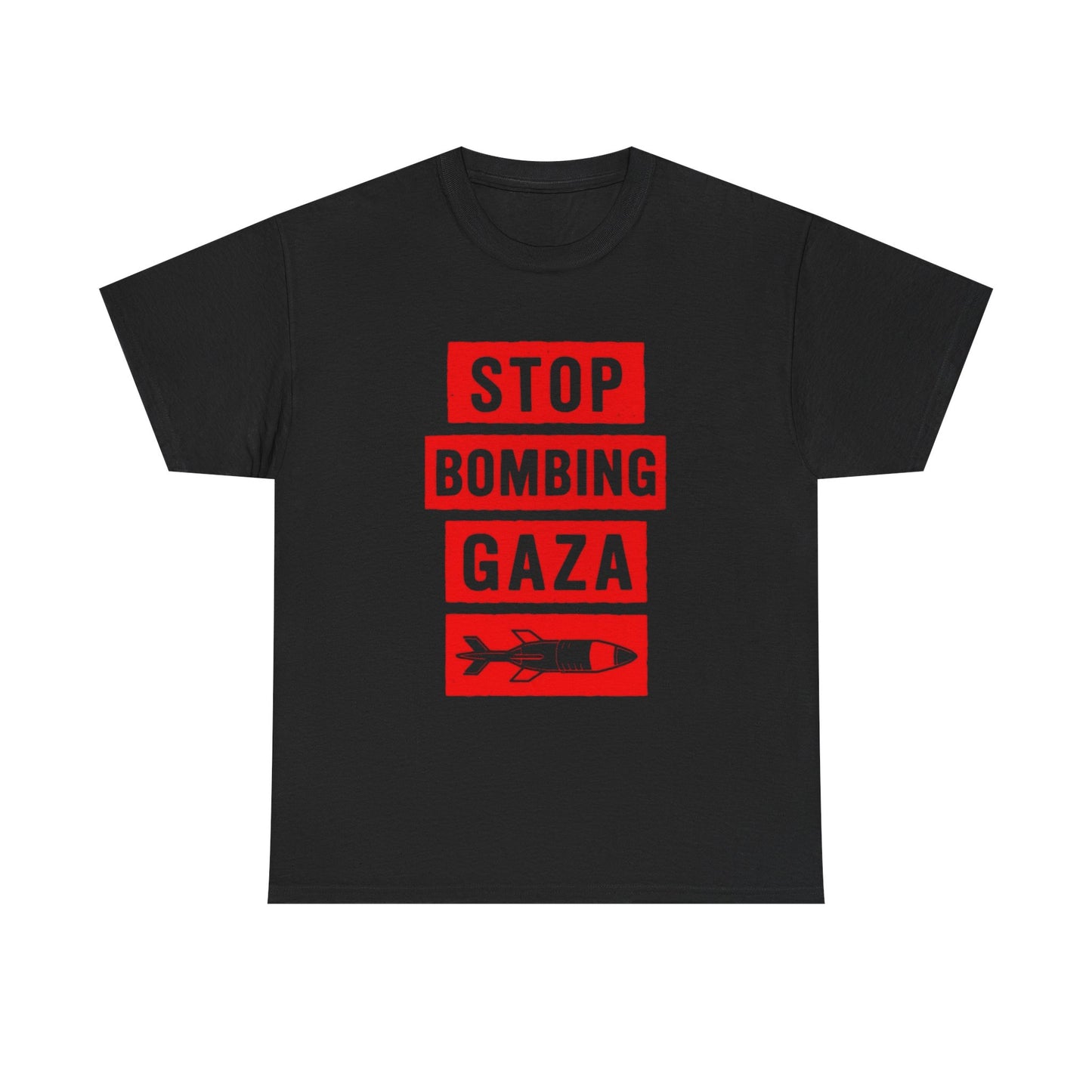 Stop Bombing Gaza Graphic T Shirt Unisex Heavy Cotton Tee NEW