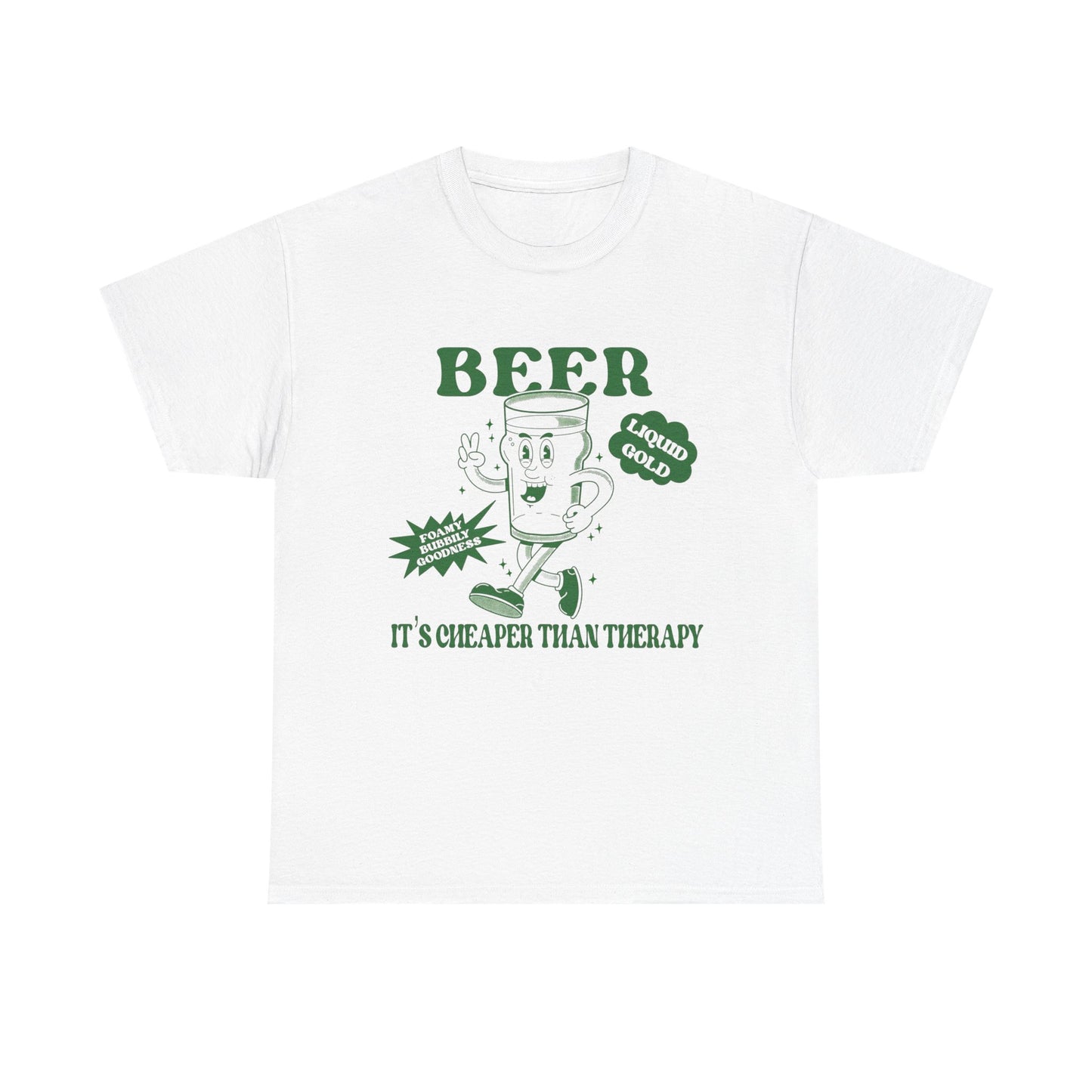 Beer Cheaper Than Therapy Funny Graphic T Shirt ADULT NEW