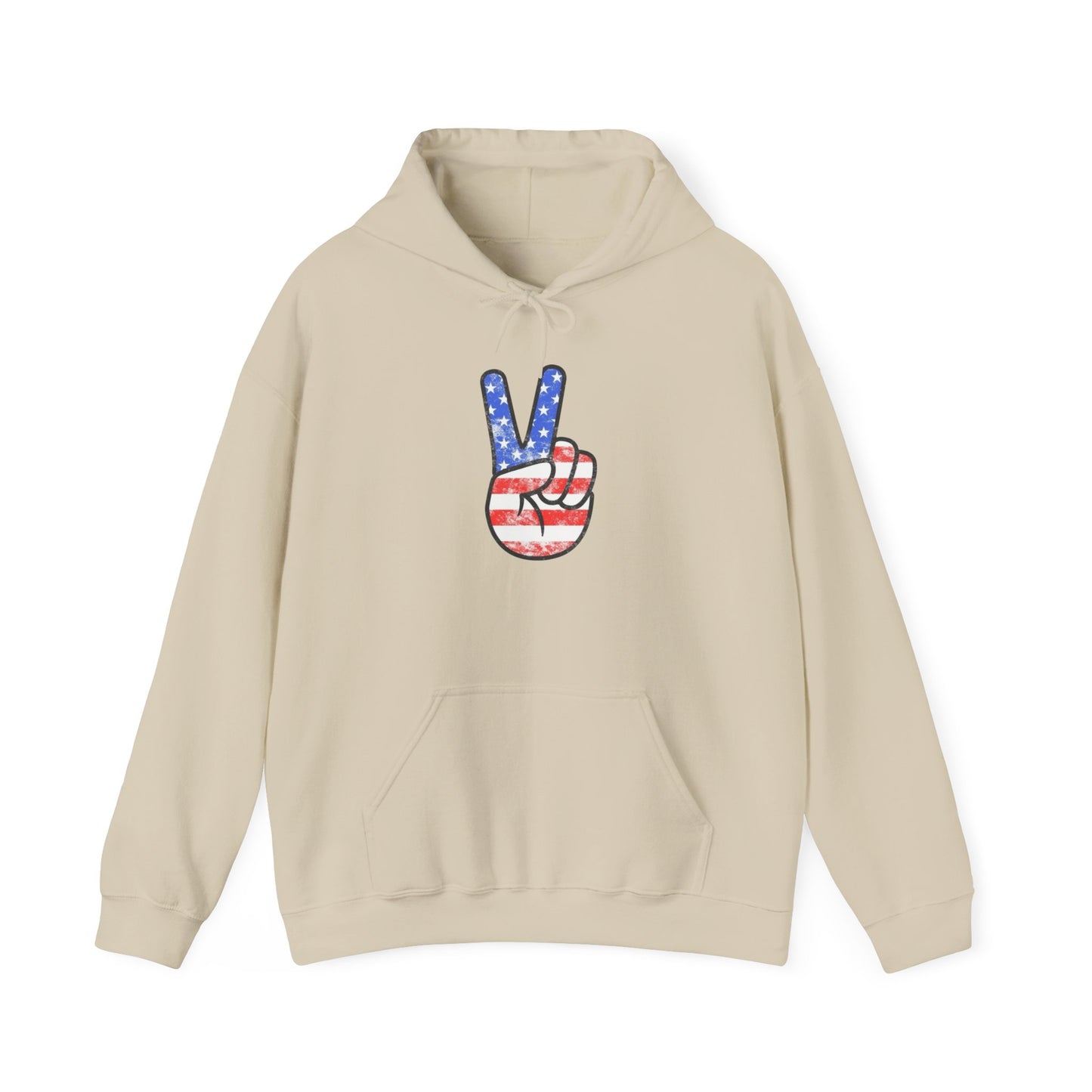American Flag Peace Sign Retro Graphic Hoodie Heavy Blend™ NEW Sweatshirt