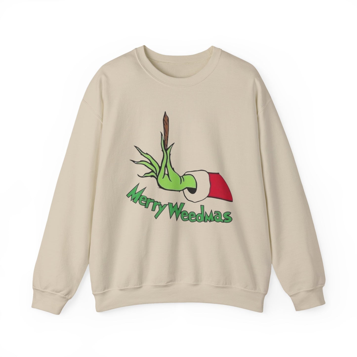 Merry Weedmas The Grinch Funny Sweater NEW Heavy Blend™ Crewneck Sweatshirt