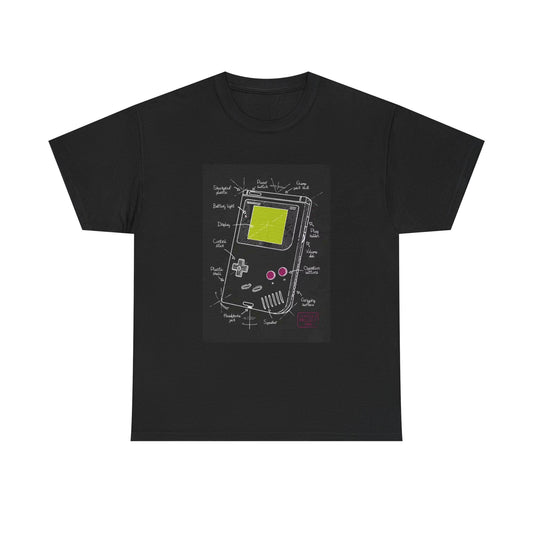 Gameboy Tshirt Retro First Gen Gaming Gamer vintage Unisex Heavy Cotton Tee