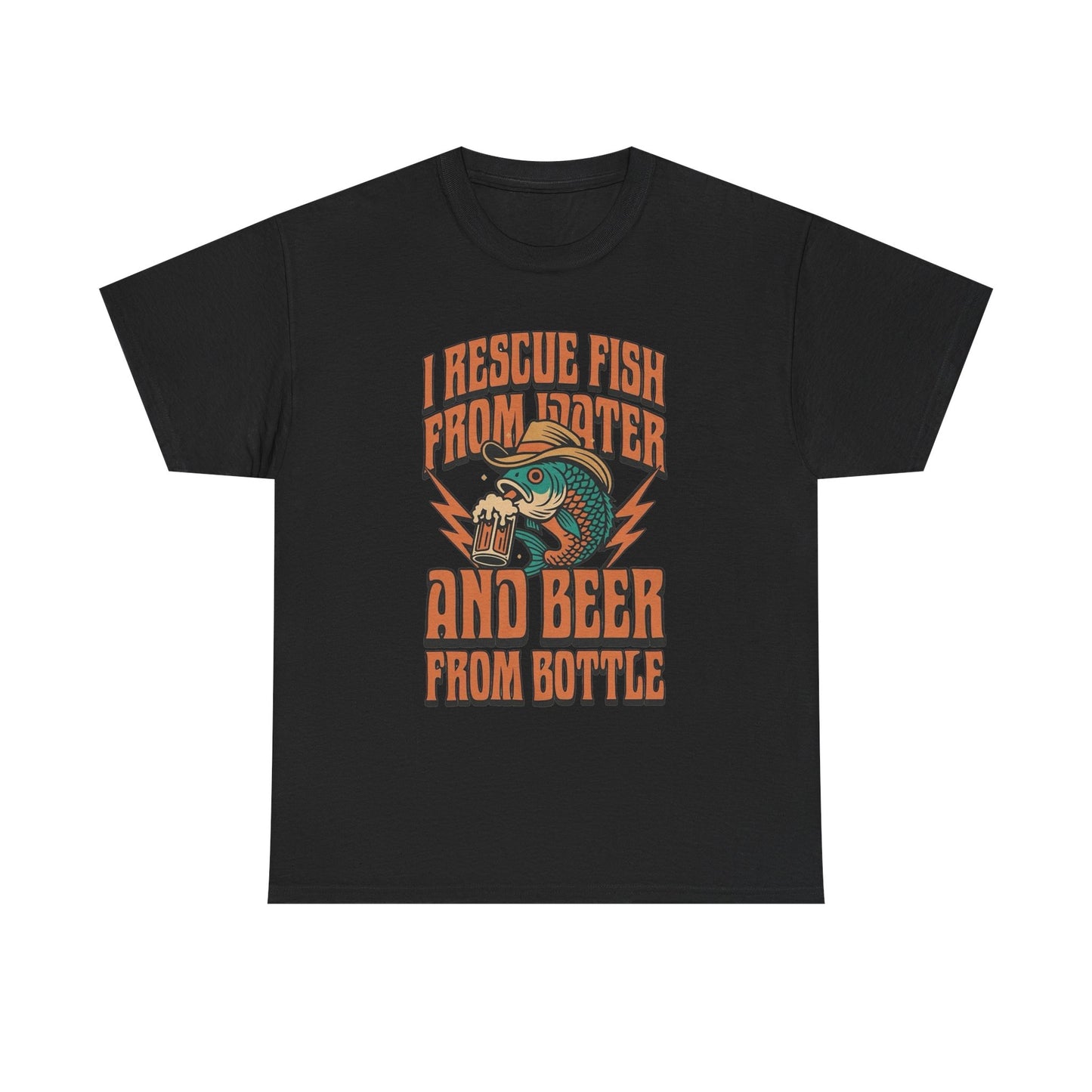 I Rescue Fish And Beer Funny Graphic T Shirt NEW ADULT