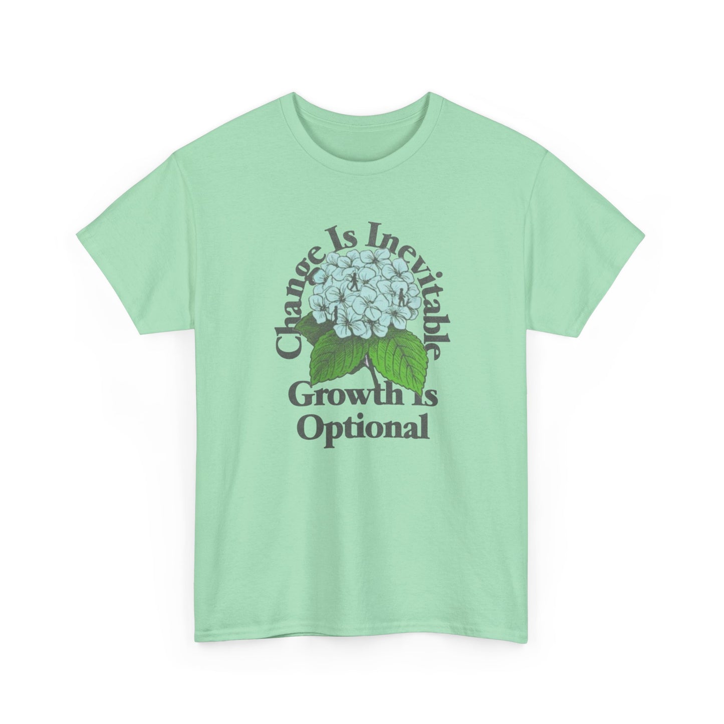 Change Is Inevitable Growth Is Optional Graphic T Shirt NEW Adult Heavy Cotton