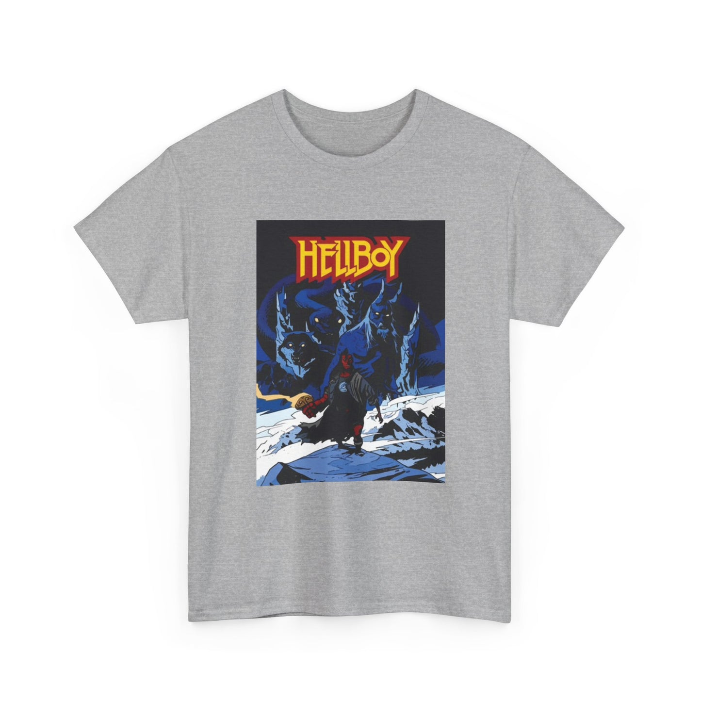 Hellboy Movie Poster Shirt Retro Cartoon Graphic Unisex Heavy Cotton Tee