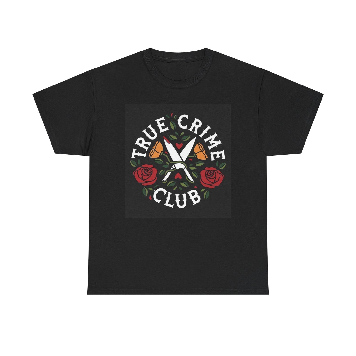 True Crime Club Graphic T Shirt Vintage 90s Retro Unisex Heavy Cotton Tee