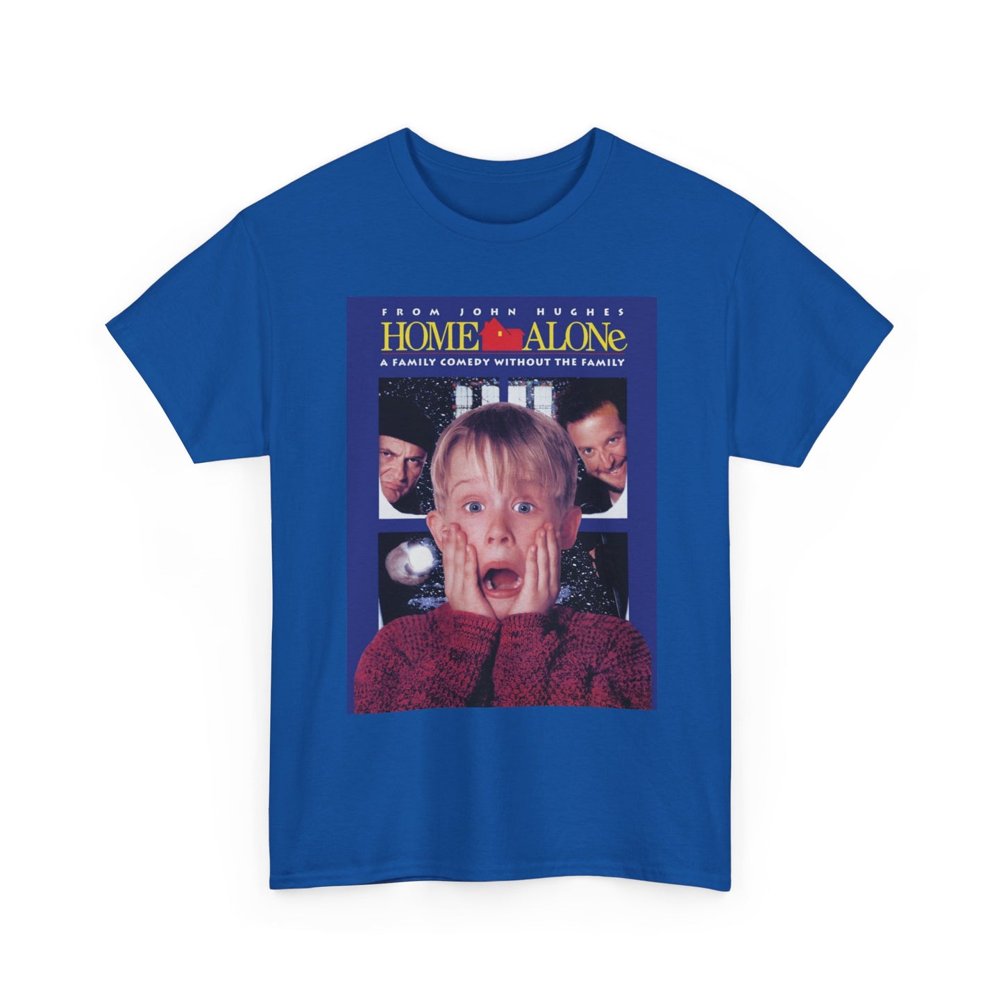 Home Alone T Shirt Retro Movie Poster Christmas Gift Unisex Heavy Cotton Tee