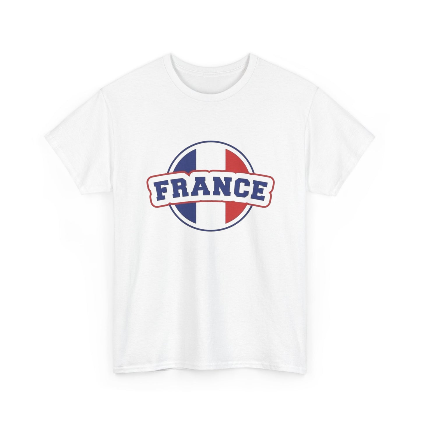 France Logo Flag Graphic T Shirt NEW GIFT Unisex Heavy Cotton Tee