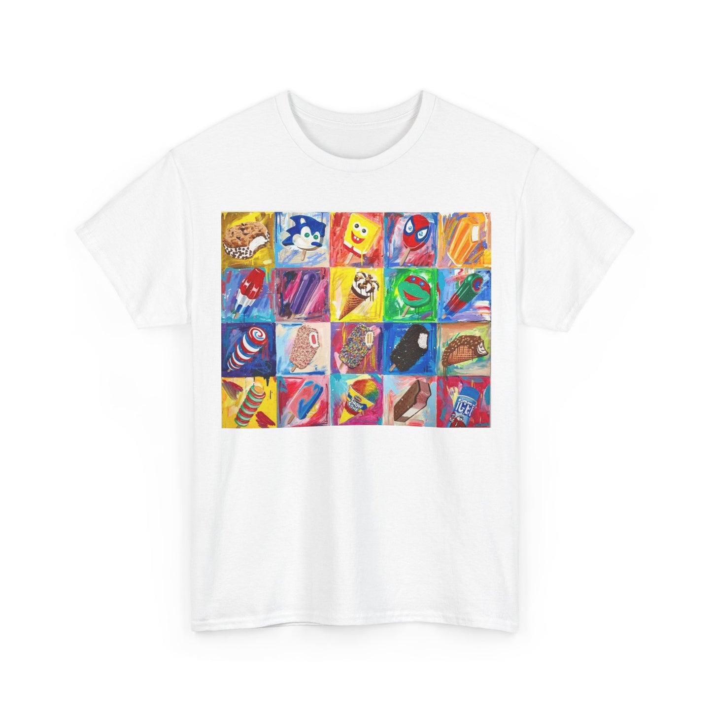Ice Cream T-shirt Vintage Menu Nostalgia retro art Unisex Heavy Cotton Tee