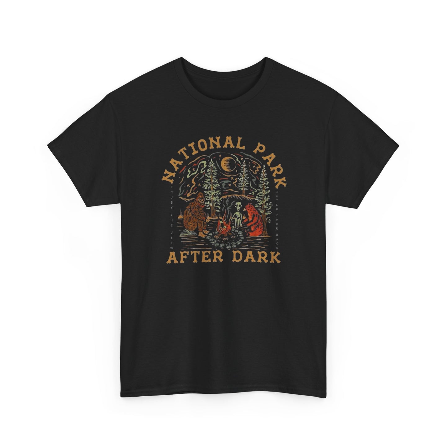 National Parks After Dark Funny Graphic T Shirt Unisex Heavy Cotton Tee