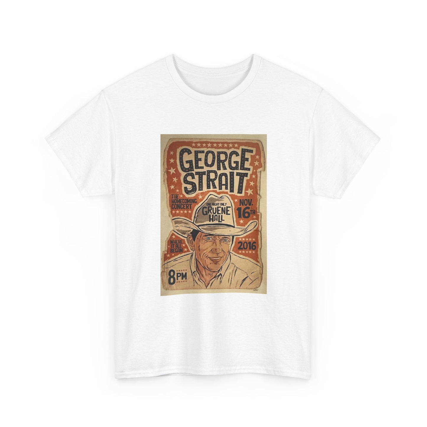 George Strait Tshirt Texas Country Poster Retro Tour Unisex Heavy Cotton Album