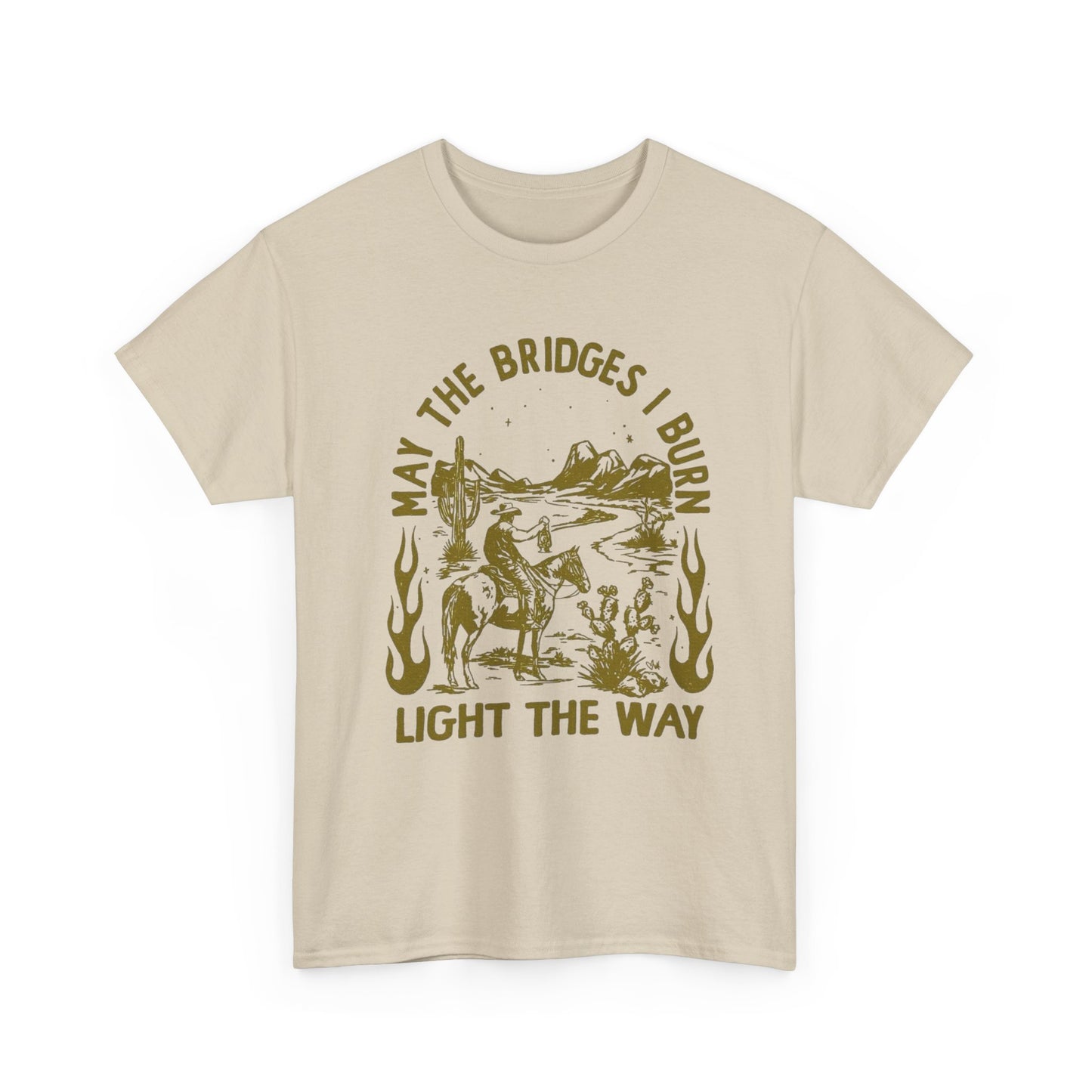 Burnt Bridges Light The Way Graphic T Shirt Unisex Heavy Cotton Tee