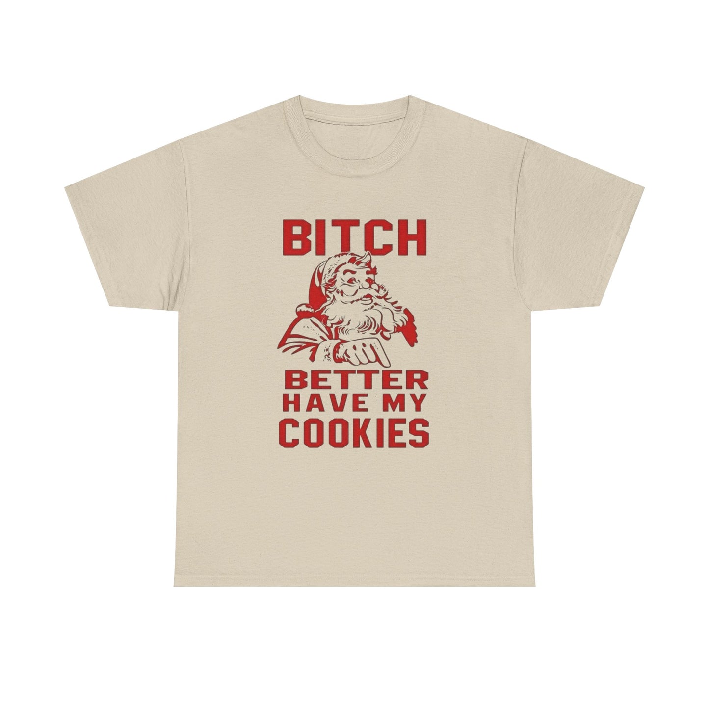 Santa Hilarious Cookies Jokes Christmas Graphic T Shirt Unisex Heavy Cotton Tee