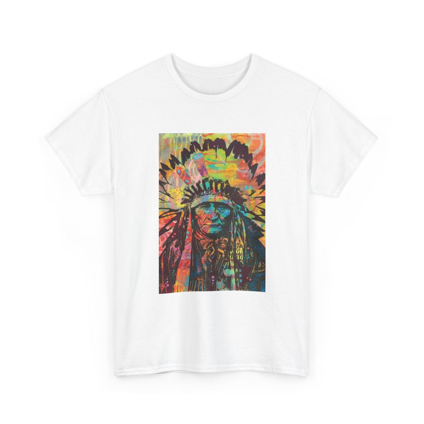 Native American Indian Tshirt Pride New Unisex Heavy Tee Sitting Bull Painting