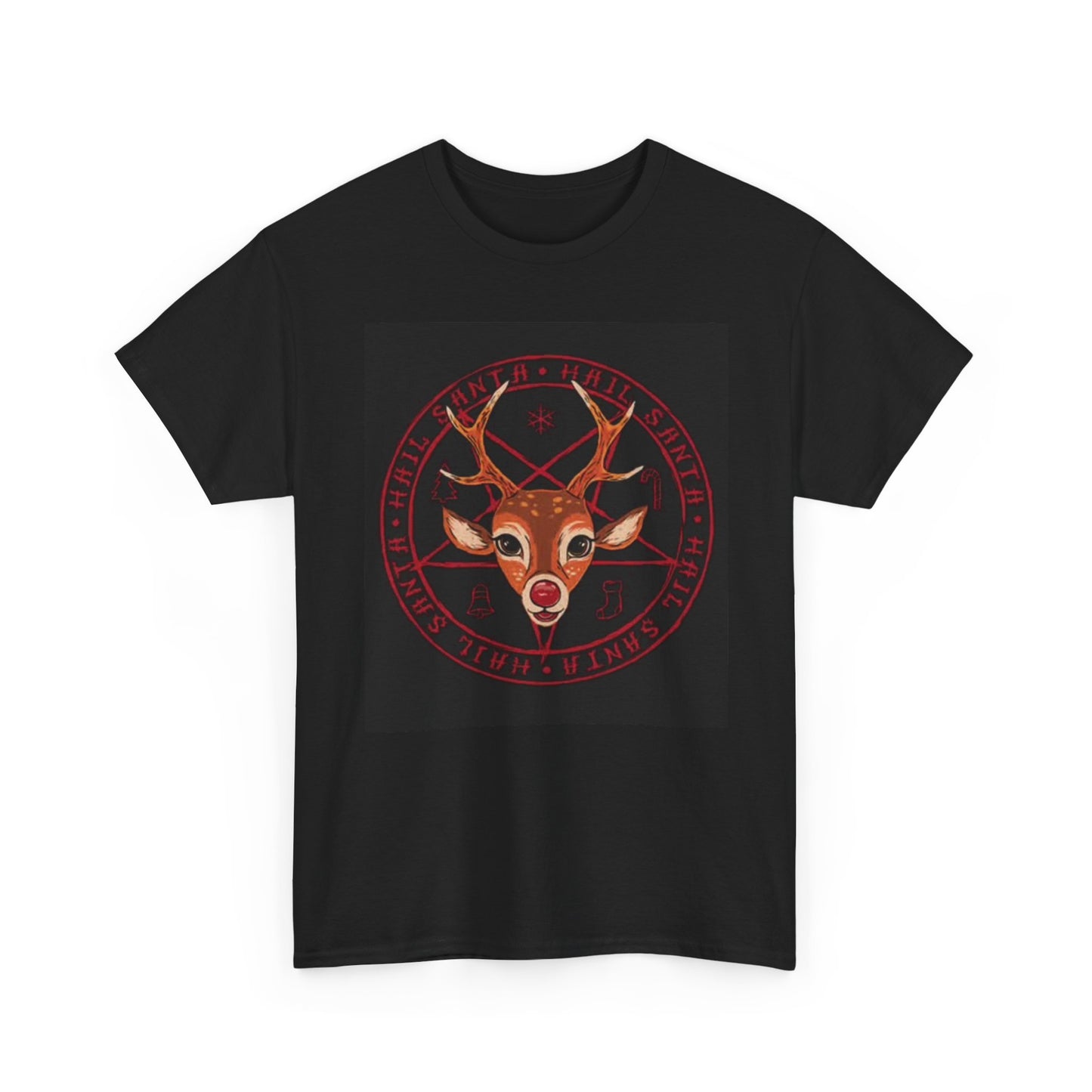 Hail Santa Graphic T Shirt Funny Christmas Merry Unisex Heavy Cotton Tee