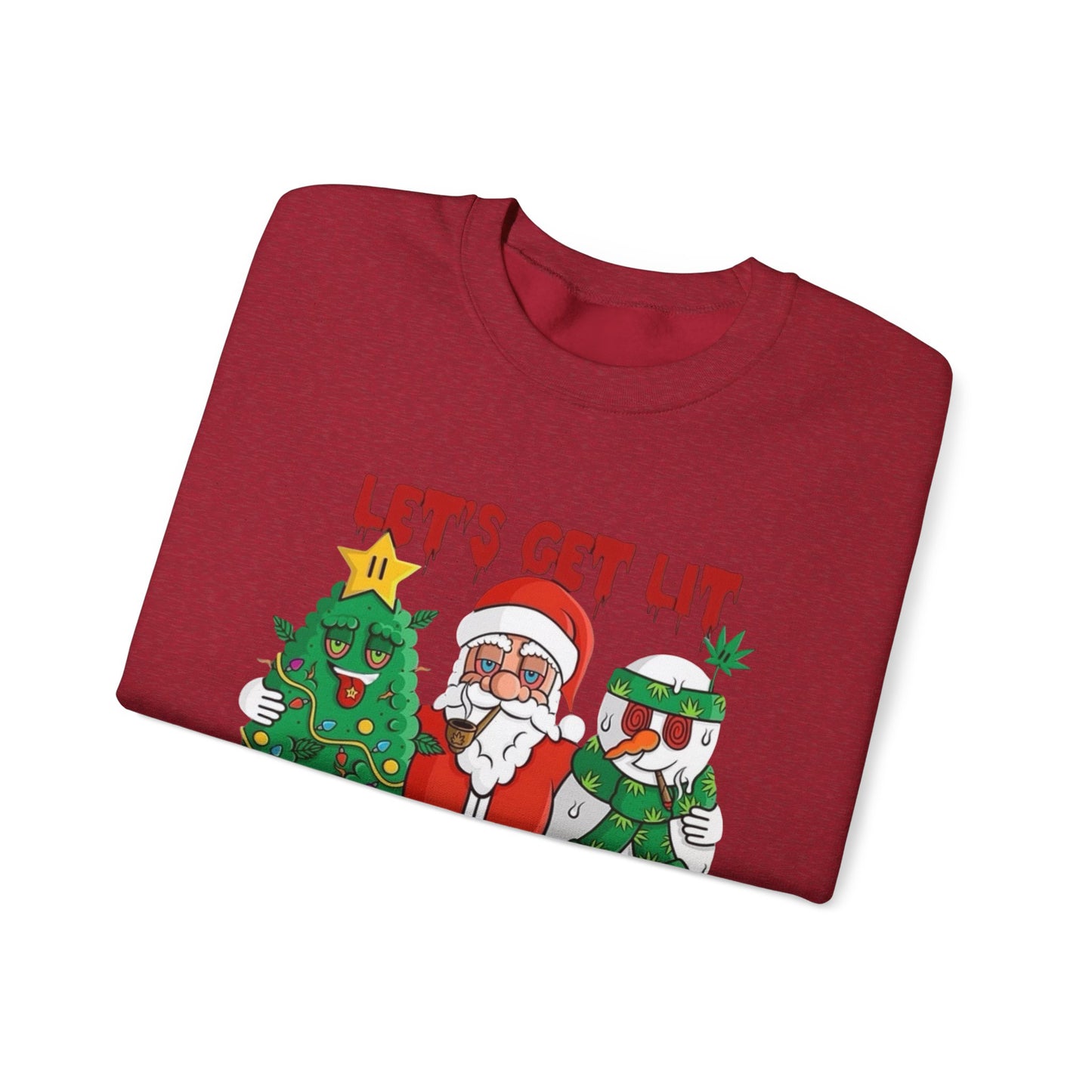 Lets Get Lit Santa Christmas Sweater NEW Unisex Heavy Blend™ Crewneck Sweatshirt