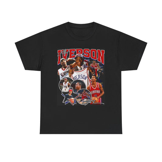 Allen Iverson Graphic T Shirt Vintage Basketball Philly Unisex Heavy Cotton Tee
