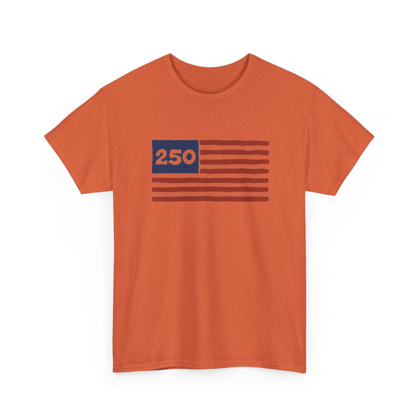 USA 250 American Flag Retro Graphic T Shirt Regular Men's Heavy Cotton Tee