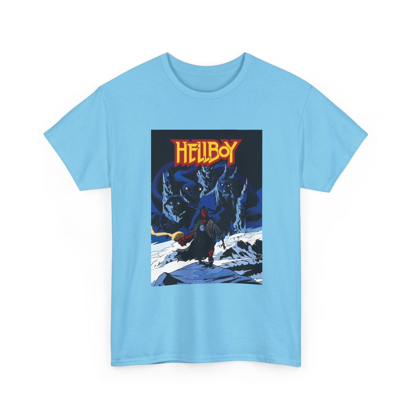 Hellboy Movie Poster Shirt Retro Cartoon Graphic Unisex Heavy Cotton Tee