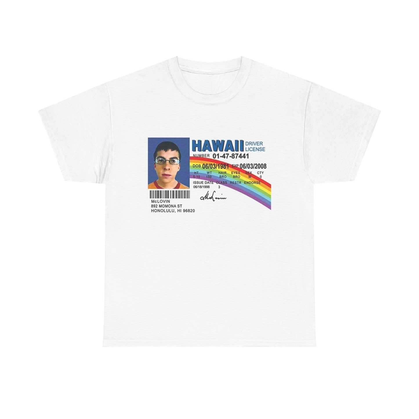 Hawaii Tshirt Superbad I Am Mclovin Comedy Jonah Hill Cera Unisex Heavy Cotton